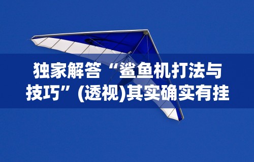 独家解答“鲨鱼机打法与技巧”(透视)其实确实有挂