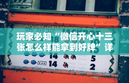 玩家必知“微信开心十三张怎么样能拿到好牌”详细辅助透视